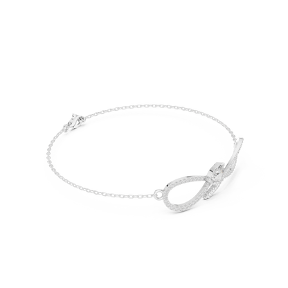 Elegant Infinity Diamond Bracelet with Pear-Cut Center Stone