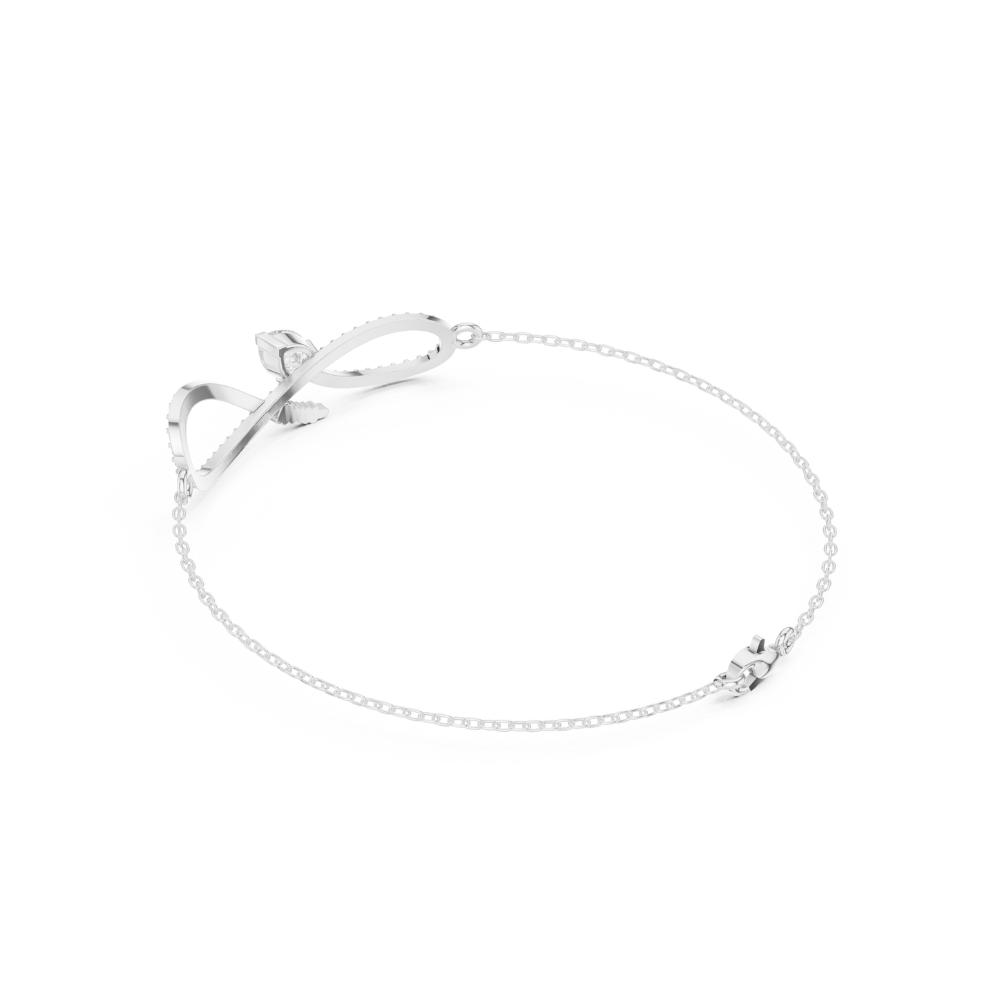 Elegant Infinity Diamond Bracelet with Pear-Cut Center Stone