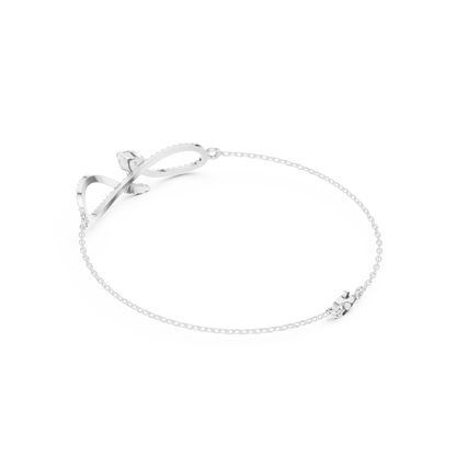 Elegant Infinity Diamond Bracelet with Pear-Cut Center Stone