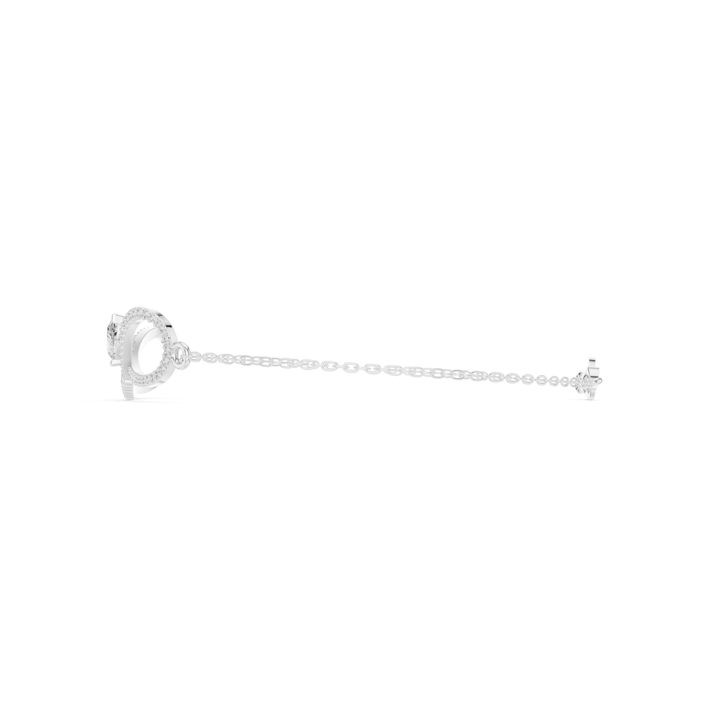 Elegant Infinity Diamond Bracelet with Pear-Cut Center Stone