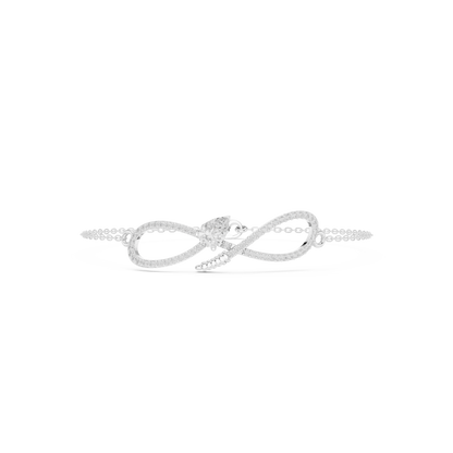 Elegant Infinity Diamond Bracelet with Pear-Cut Center Stone