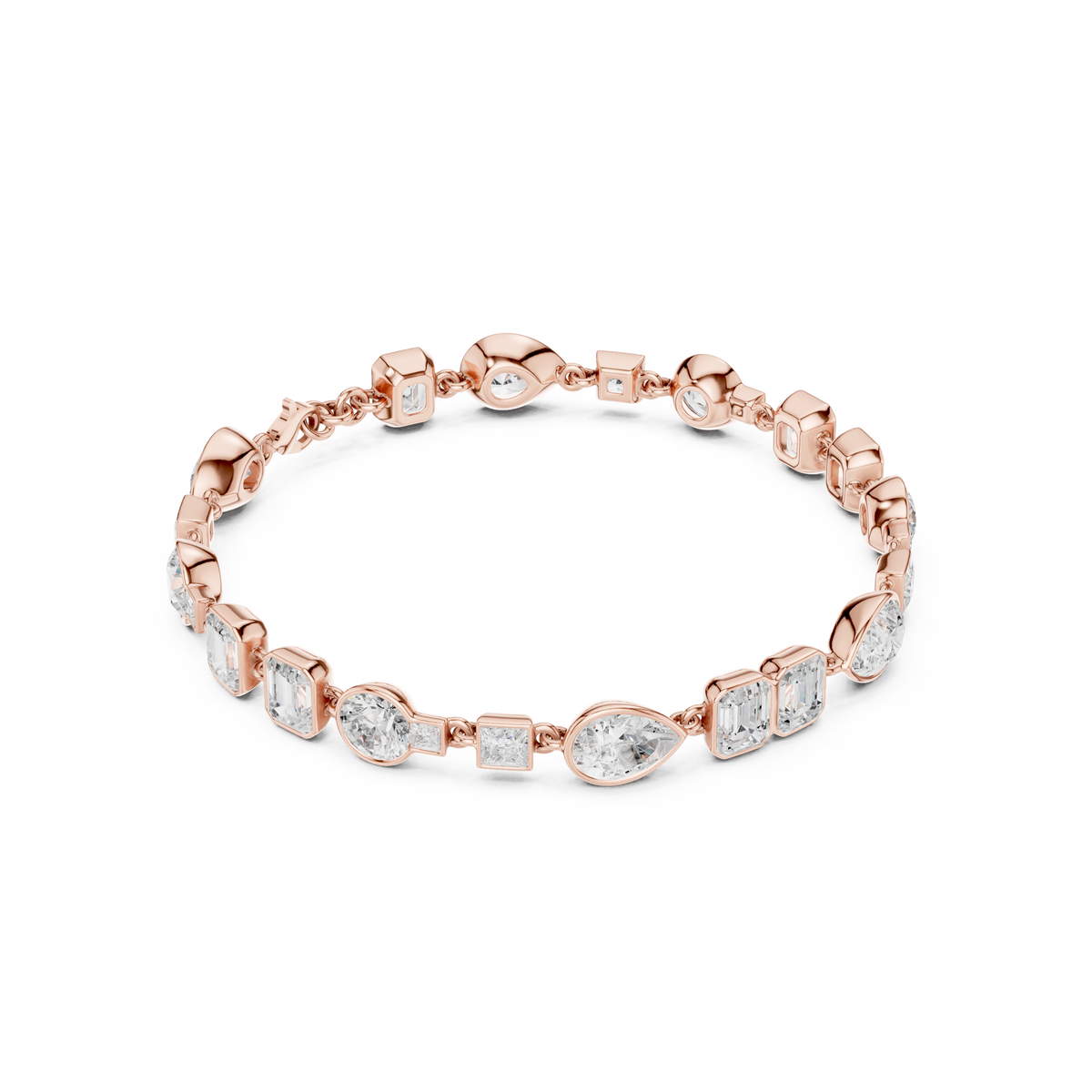The Mixed Shape Bezel Diamond Bracelet