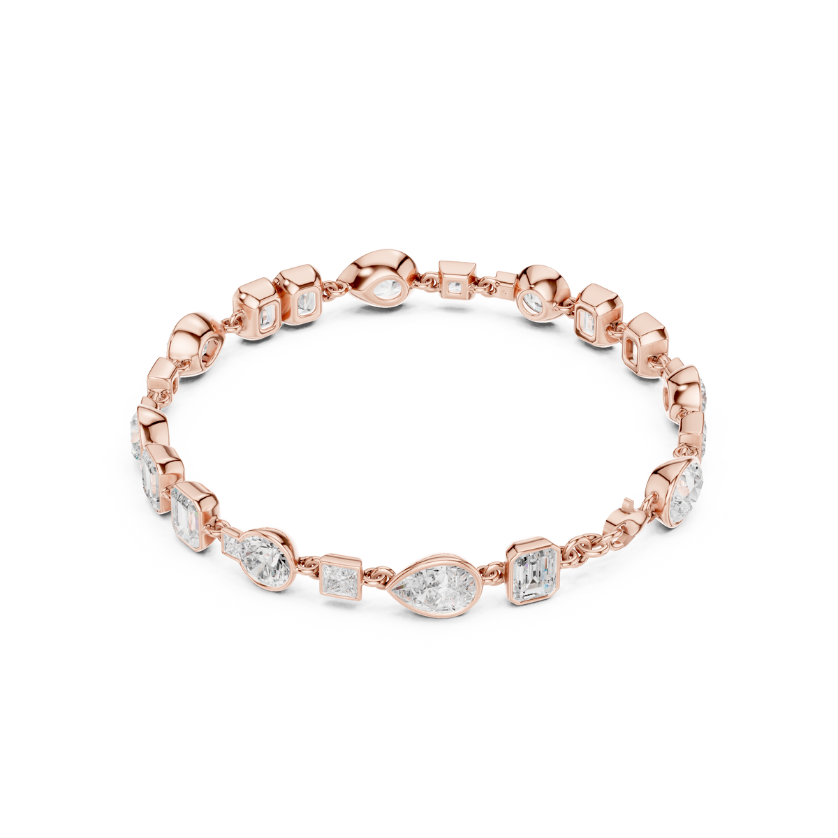 The Mixed Shape Bezel Diamond Bracelet