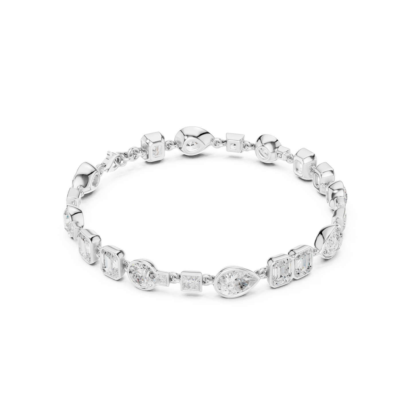 The Mixed Shape Bezel Diamond Bracelet