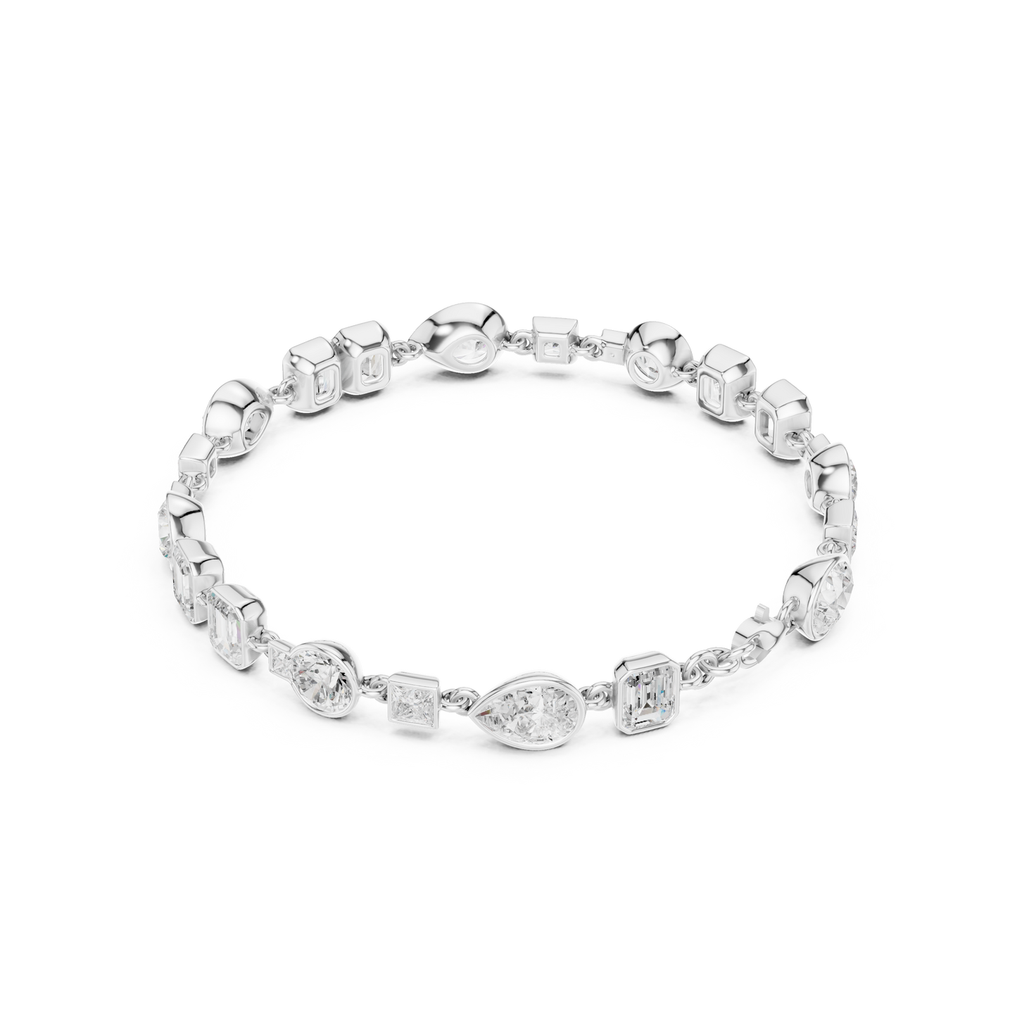 The Mixed Shape Bezel Diamond Bracelet