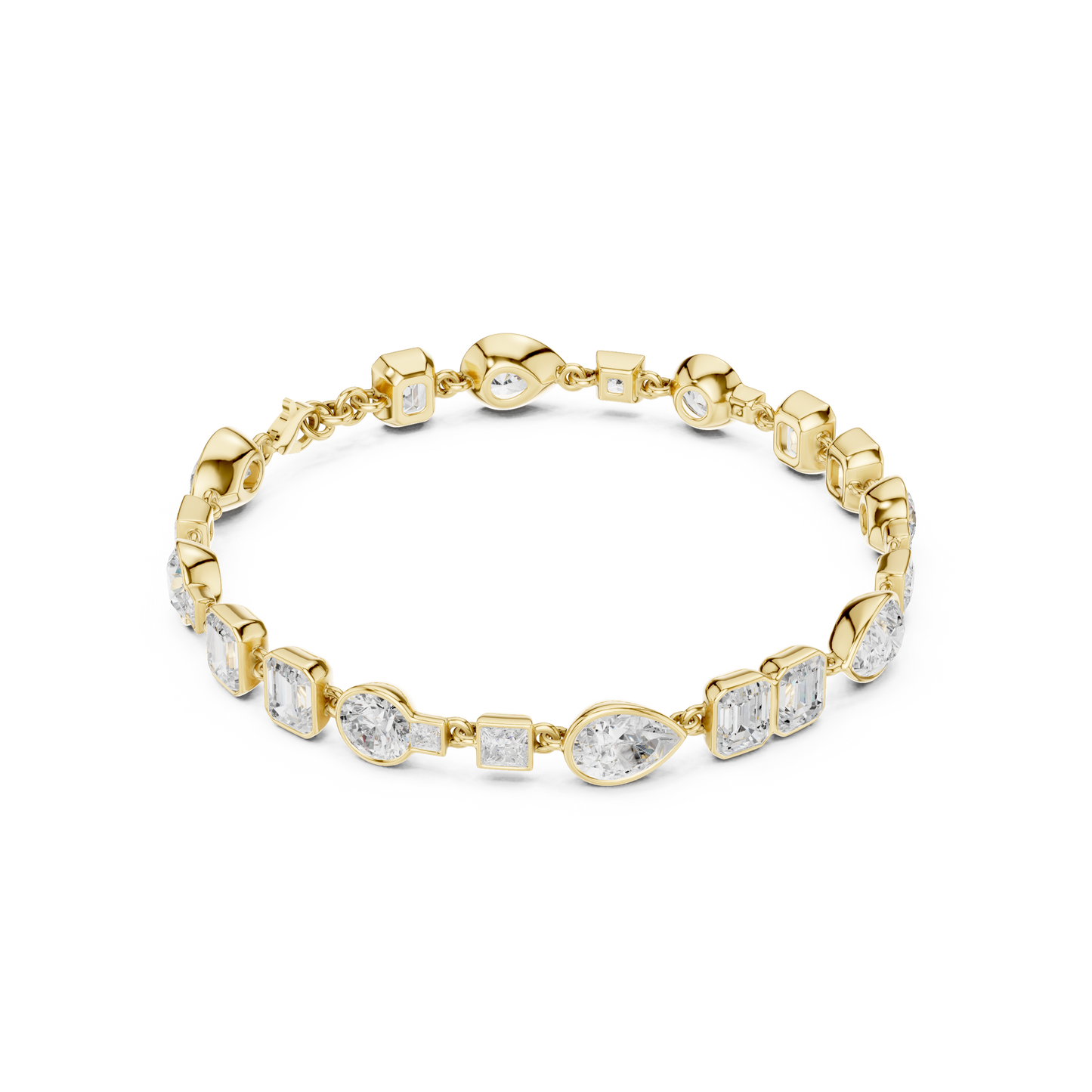 The Mixed Shape Bezel Diamond Bracelet