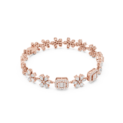 The Diamond Floral Emerald-Cut Illusion Bracelet