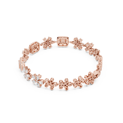 The Diamond Floral Emerald-Cut Illusion Bracelet