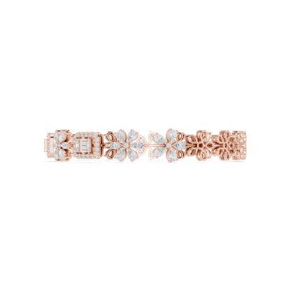 The Diamond Floral Emerald-Cut Illusion Bracelet