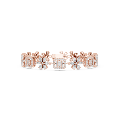 The Diamond Floral Emerald-Cut Illusion Bracelet