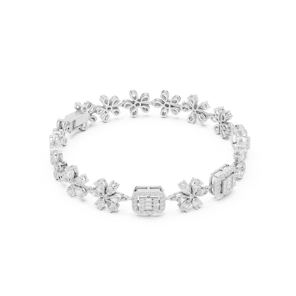 The Diamond Floral Emerald-Cut Illusion Bracelet