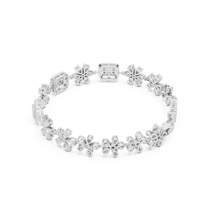 The Diamond Floral Emerald-Cut Illusion Bracelet