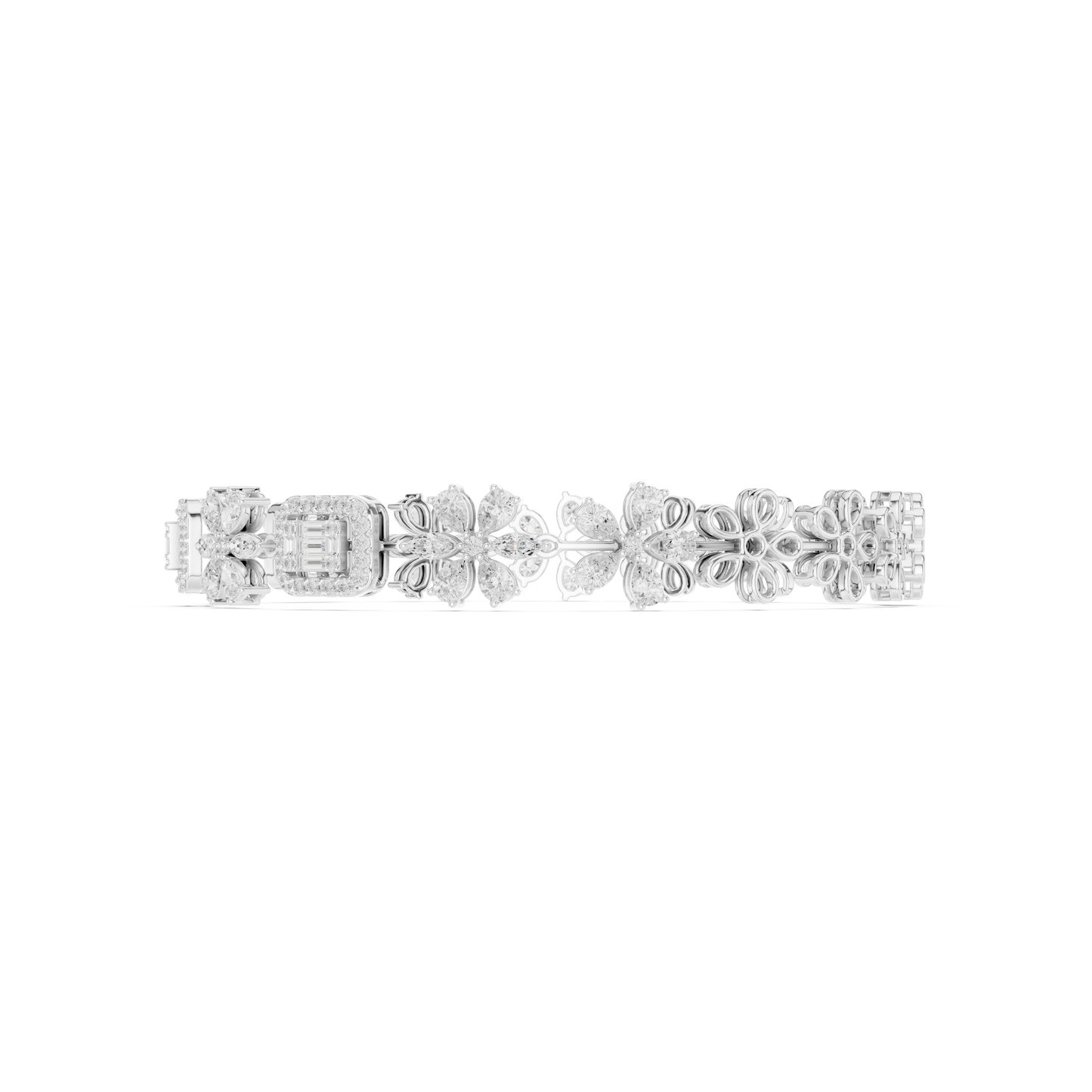 The Diamond Floral Emerald-Cut Illusion Bracelet