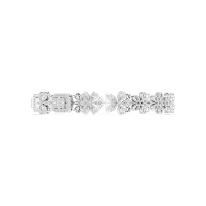 The Diamond Floral Emerald-Cut Illusion Bracelet