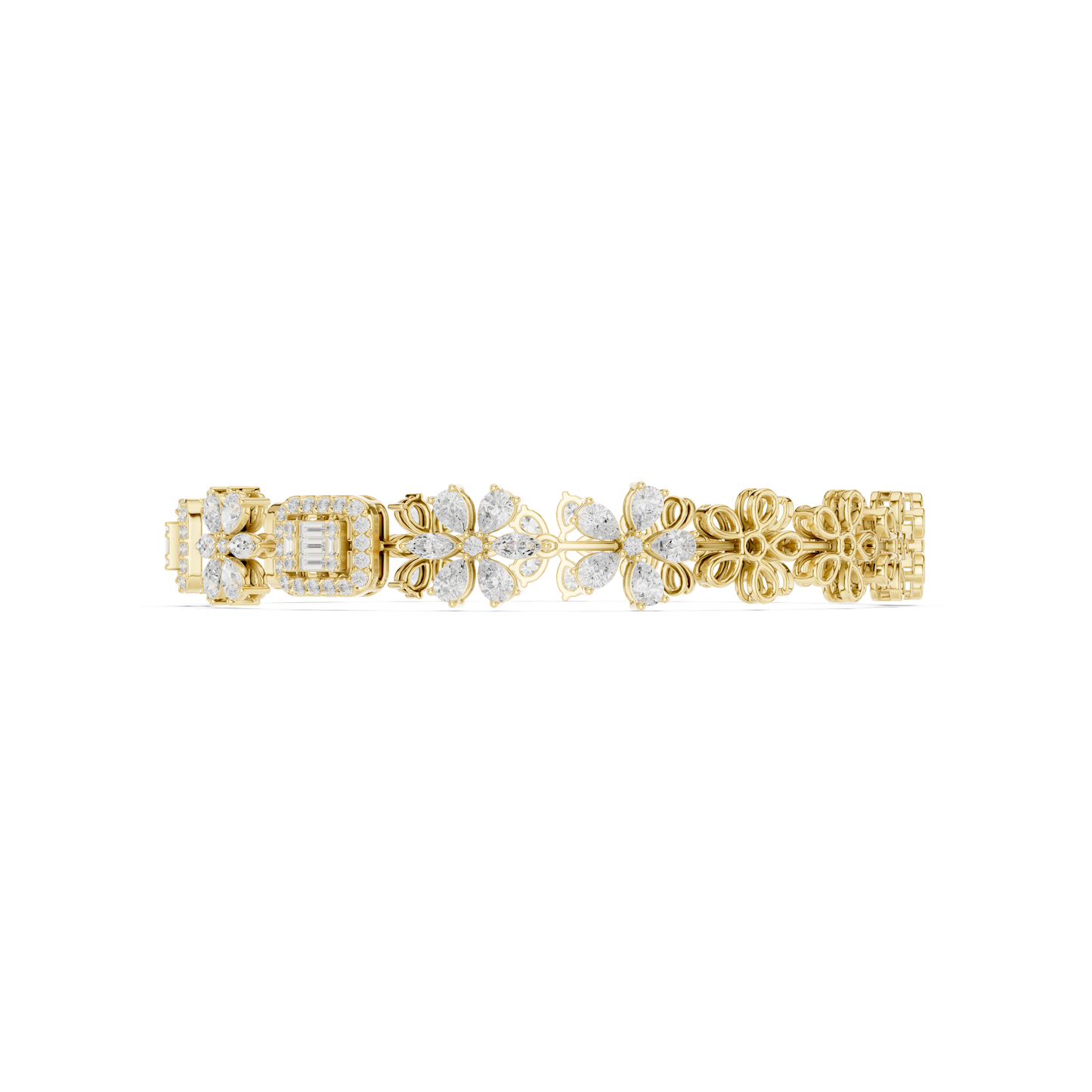 The Diamond Floral Emerald-Cut Illusion Bracelet