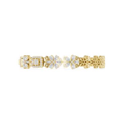 The Diamond Floral Emerald-Cut Illusion Bracelet