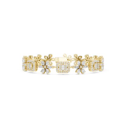 The Diamond Floral Emerald-Cut Illusion Bracelet